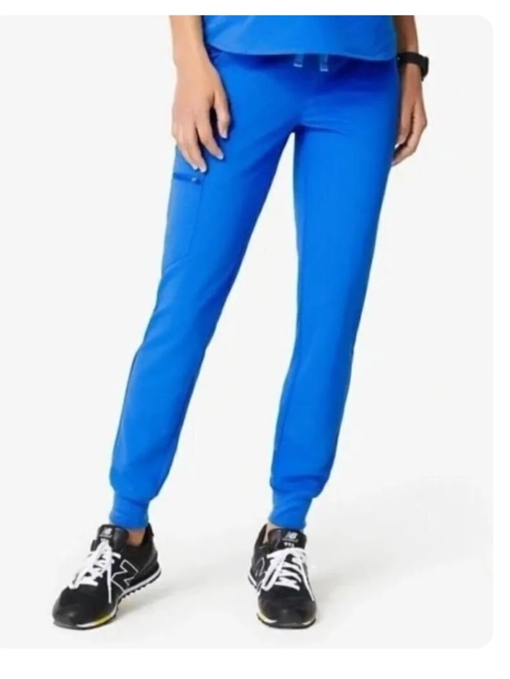 FIGS Zamora Jogger Scrub Pants Royal Blue Navy Waistband Size L Large